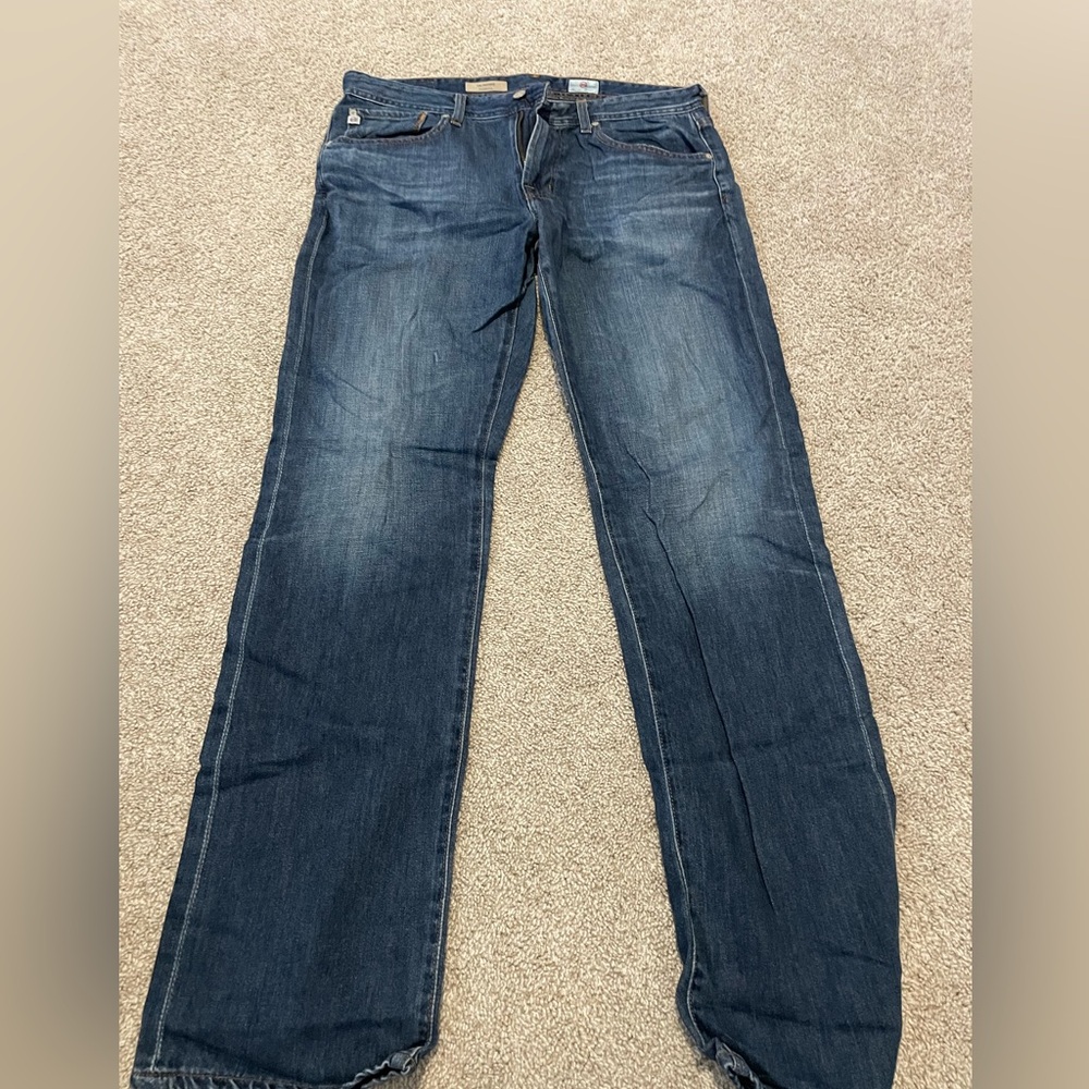 AG Adriano Goldschmied Men's Straight Jeans - Dark Blue